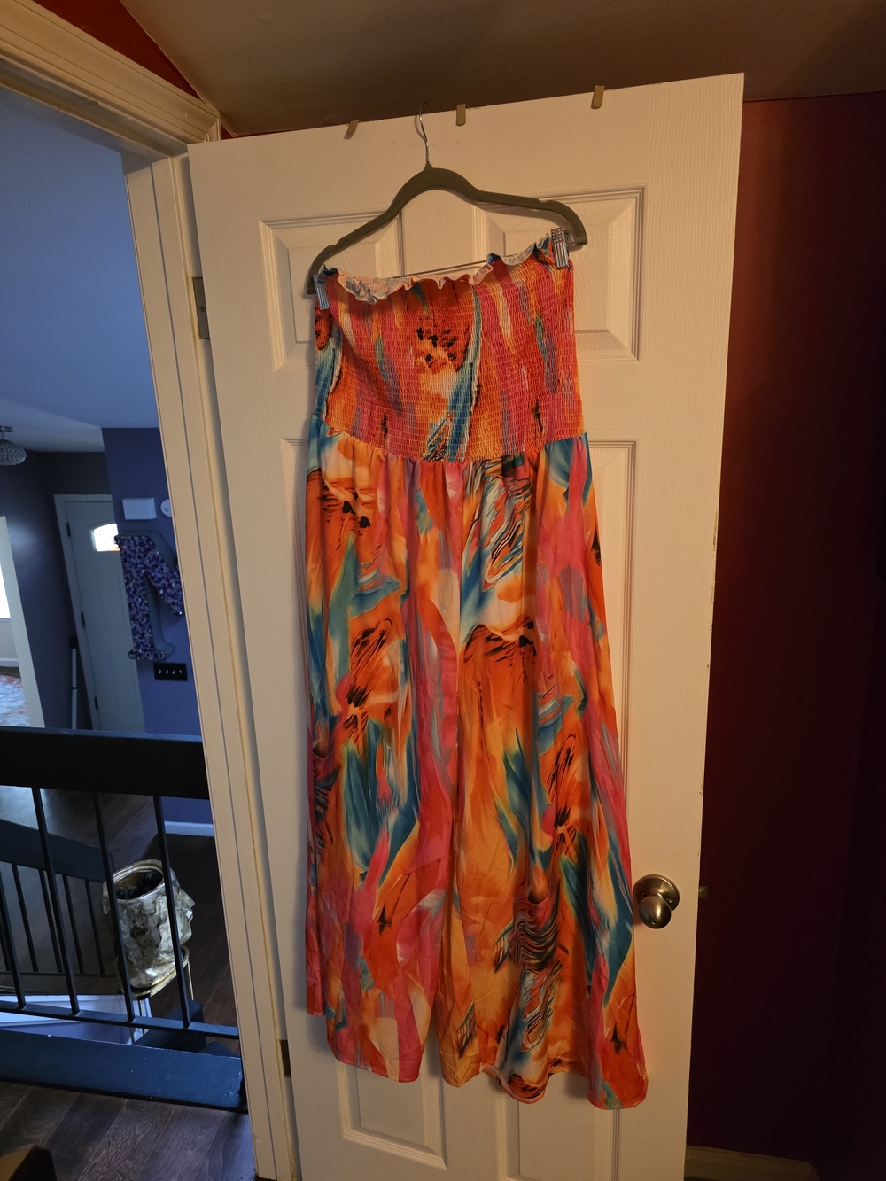 SHEIN Multicolor Strapless Jumpsuit - Orange, Pink, Blue
